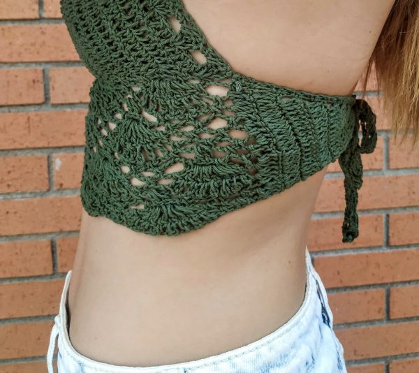 Top Croche Verde lateral