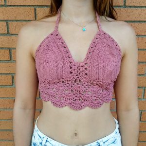 Top Croche Rosa