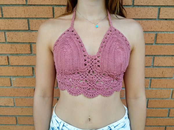 Top Croche Rosa