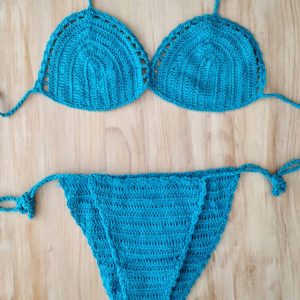 Bikini de croché azul turquesa